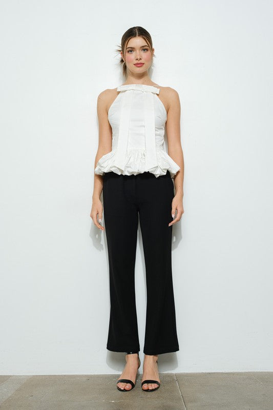 Red Bow Detail Top