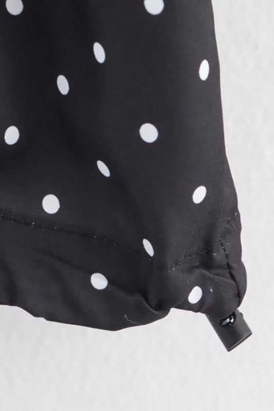 Polka Dot Half Zip Pullover Jacket