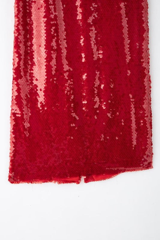 Red Sequins Skirt