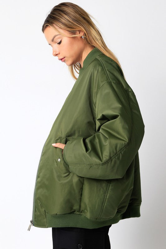 Olive Bomber Jacket