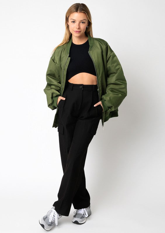 Olive Bomber Jacket