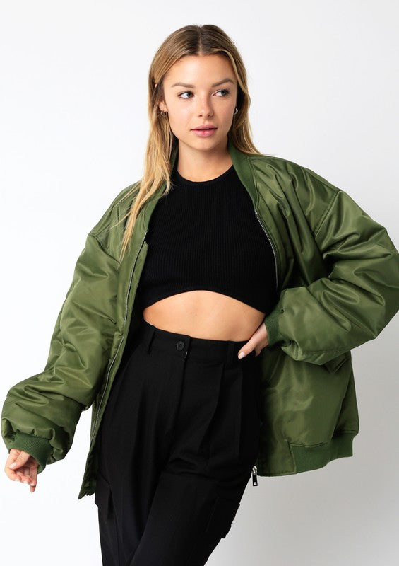 Olive Bomber Jacket