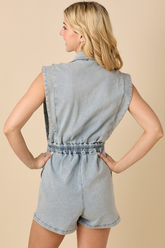 Denim Blazer Romper