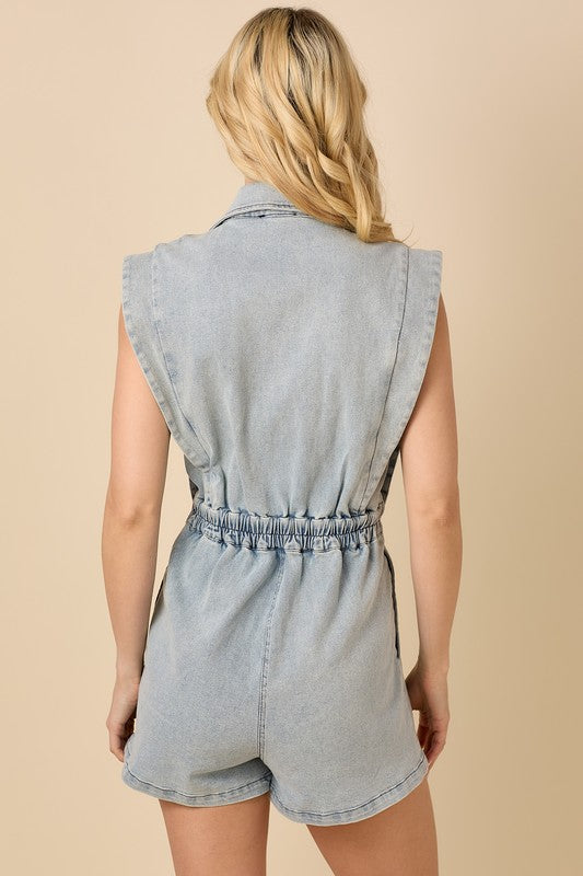 Denim Blazer Romper