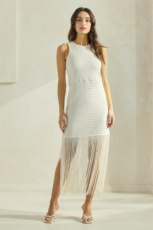 White Fringe Dress