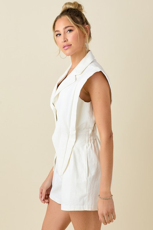 White Blazer Romper