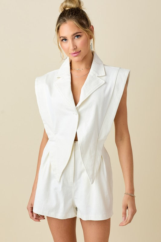 White Blazer Romper