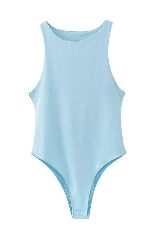 Narrow Shoulder Crew Neck Bodysuit
