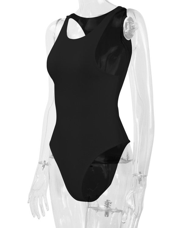 Narrow Shoulder Crew Neck Bodysuit