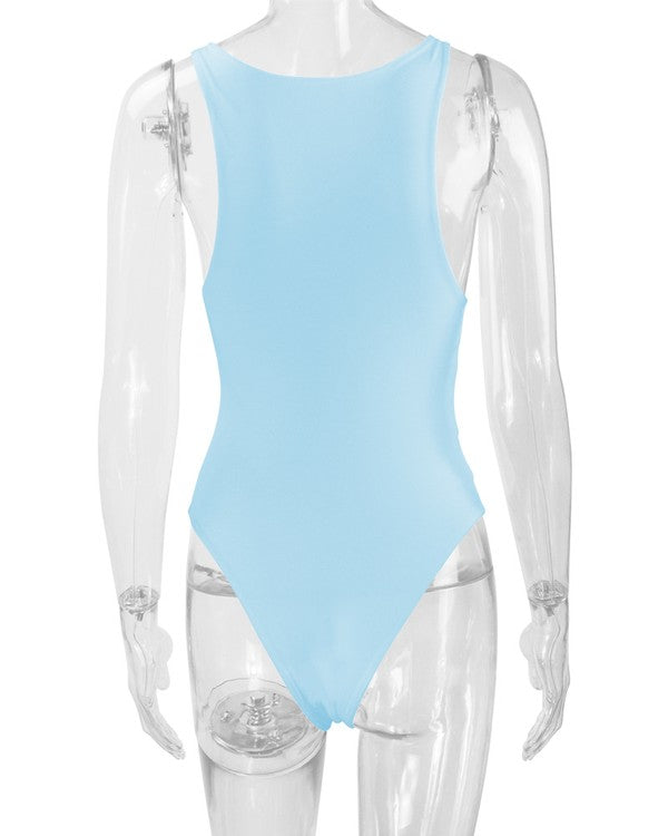 Narrow Shoulder Crew Neck Bodysuit
