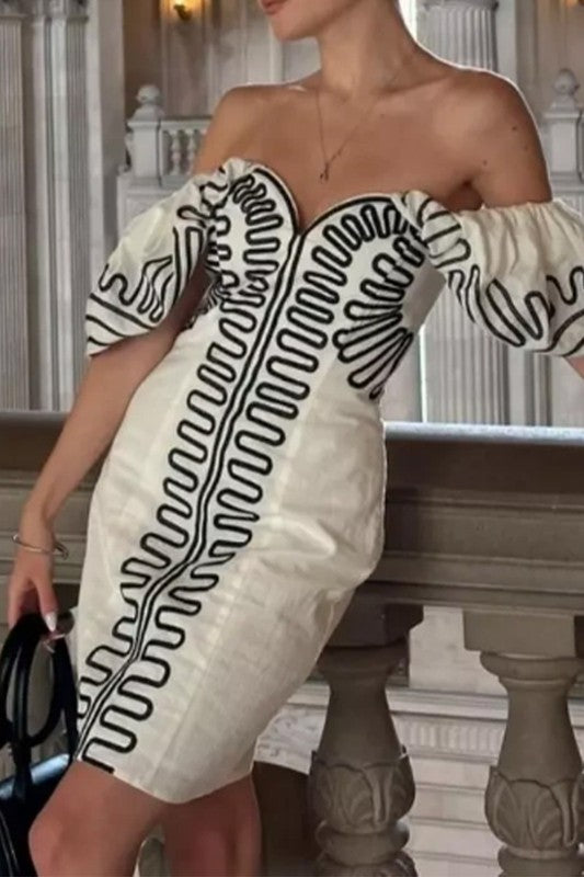 White Embroidered Dress