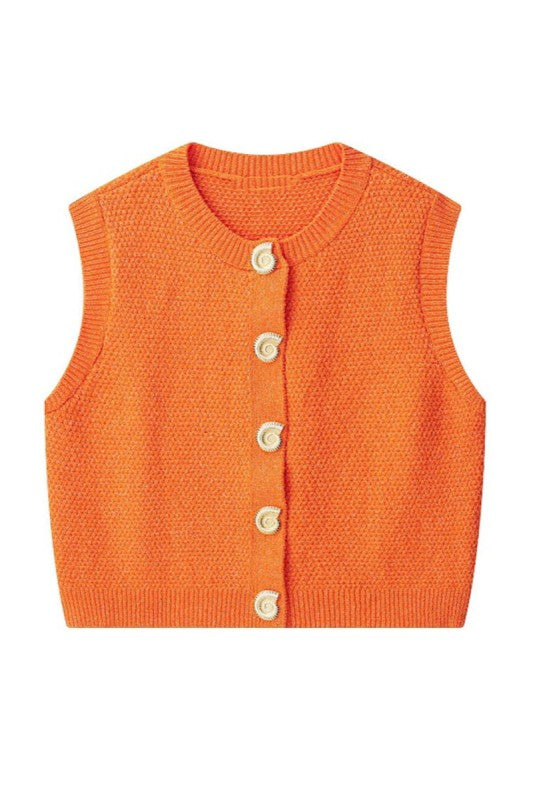 Shell Buttons Vest Top