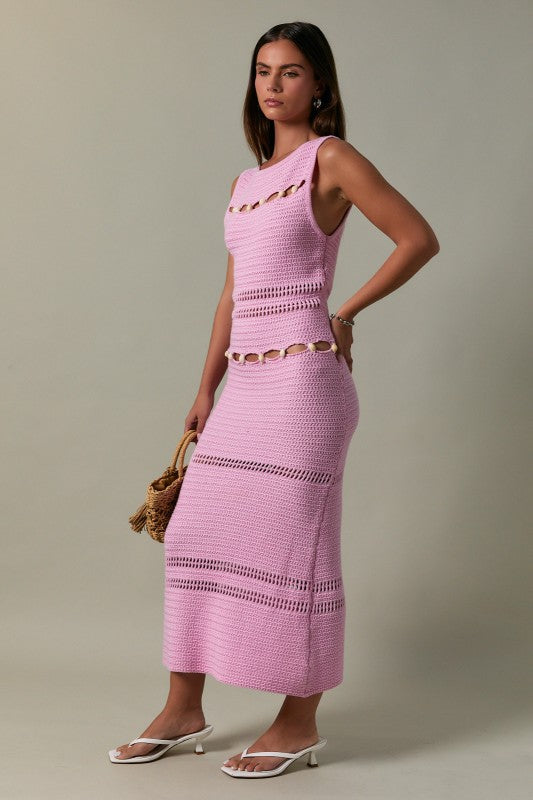 Sea Shell Crochet Midi Dress
