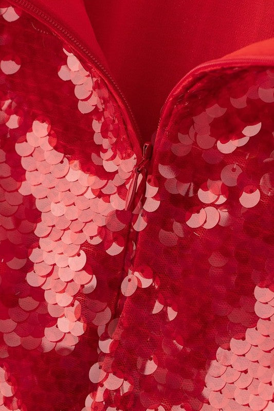 Red Sequins Skirt