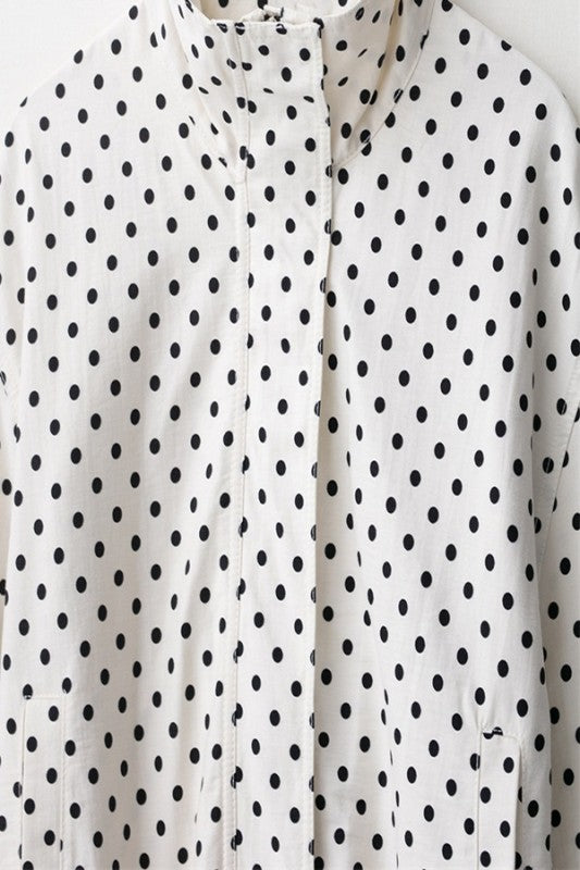 Polka Dotlong Sleeve Puffer Jacket