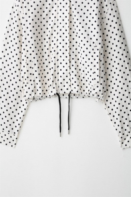 Polka Dotlong Sleeve Puffer Jacket