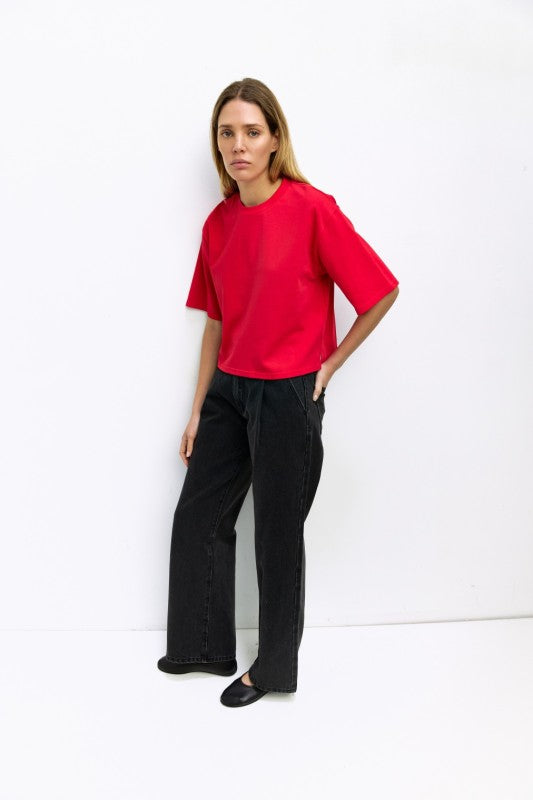 Red Relaxed Tee Top