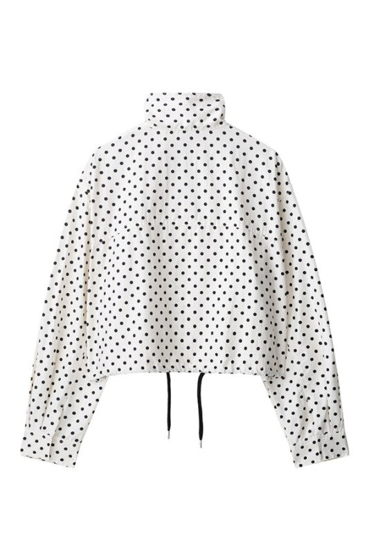 Polka Dotlong Sleeve Puffer Jacket