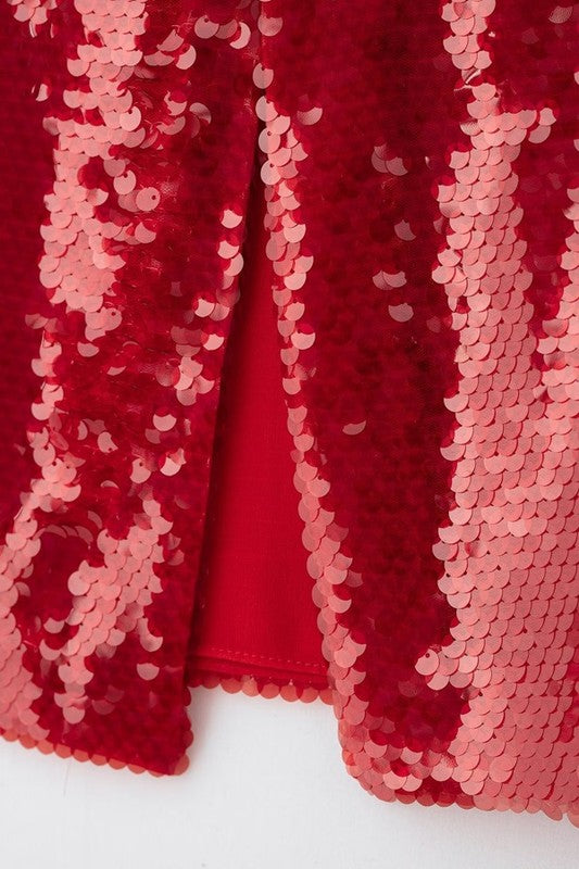 Red Sequins Skirt