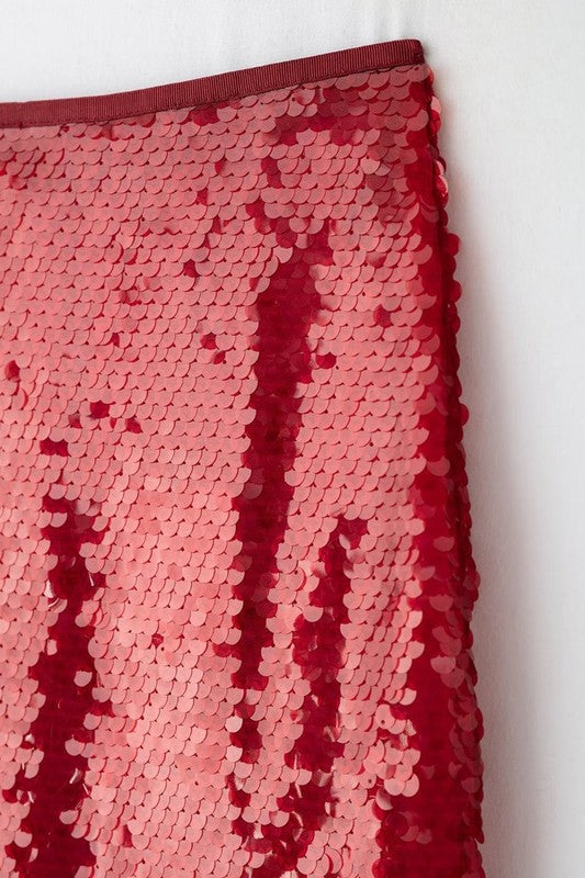 Red Sequins Skirt