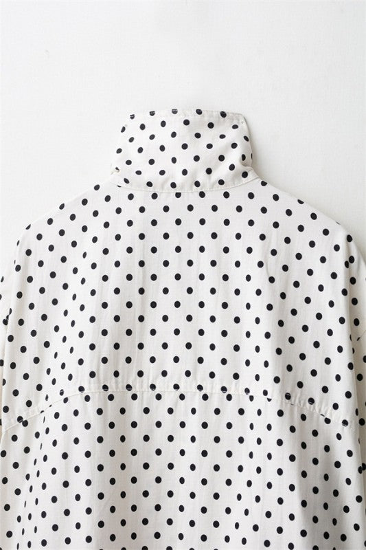 Polka Dotlong Sleeve Puffer Jacket