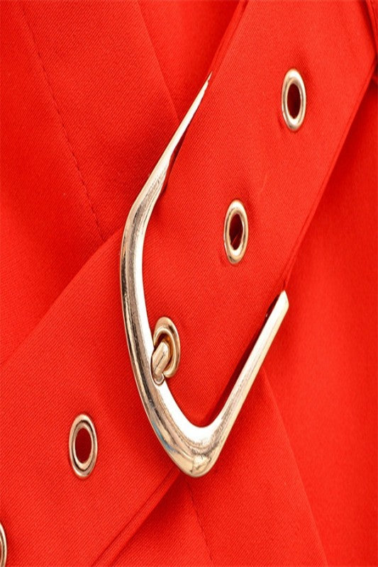 Solid Belted Long Vest