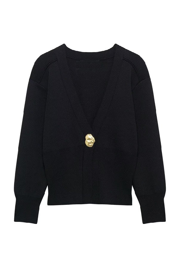 Gold detail knot cardigan