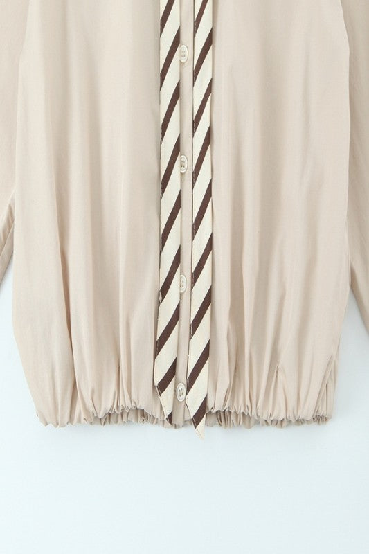 Contrast Poplin Top