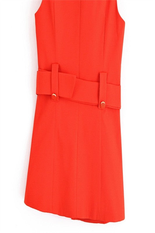 Solid Belted Long Vest