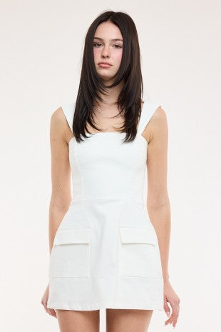 White Denim Skort Dress