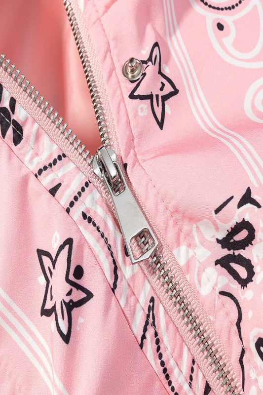Paisley Windbreaker Jacket Top