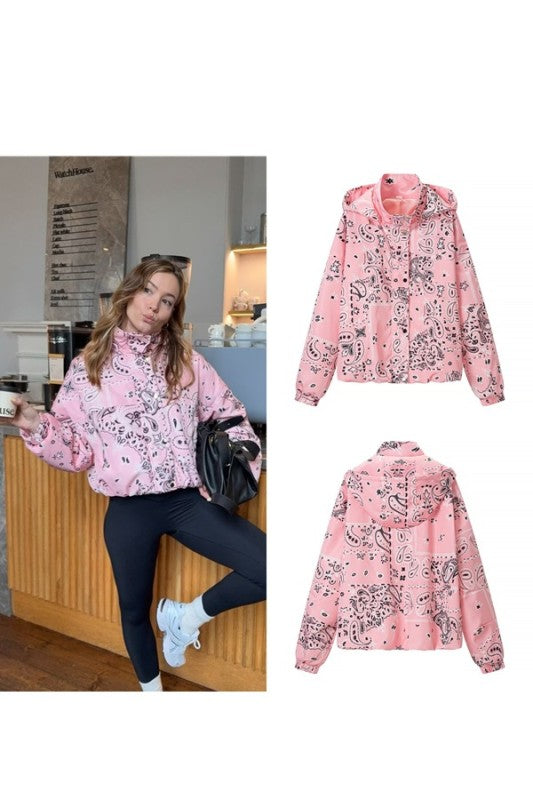 Paisley Windbreaker Jacket Top