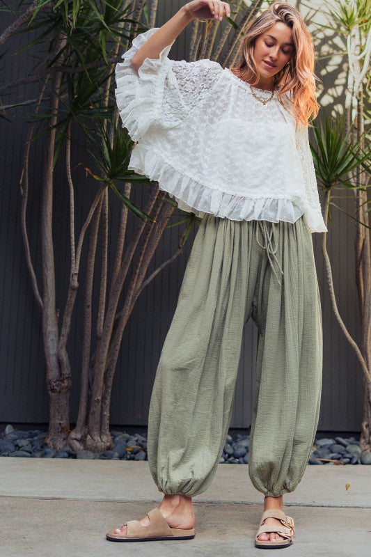 Cloud Drift Cotton Gauze Balloon Pant
