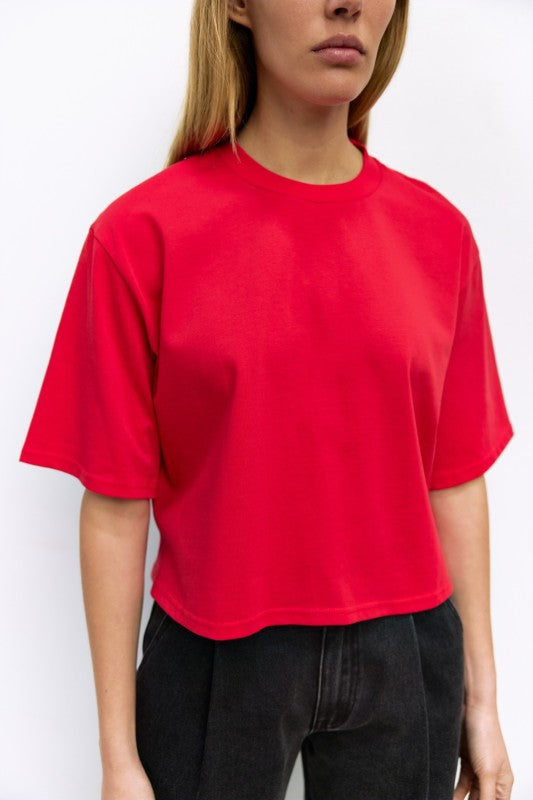 Red Relaxed Tee Top