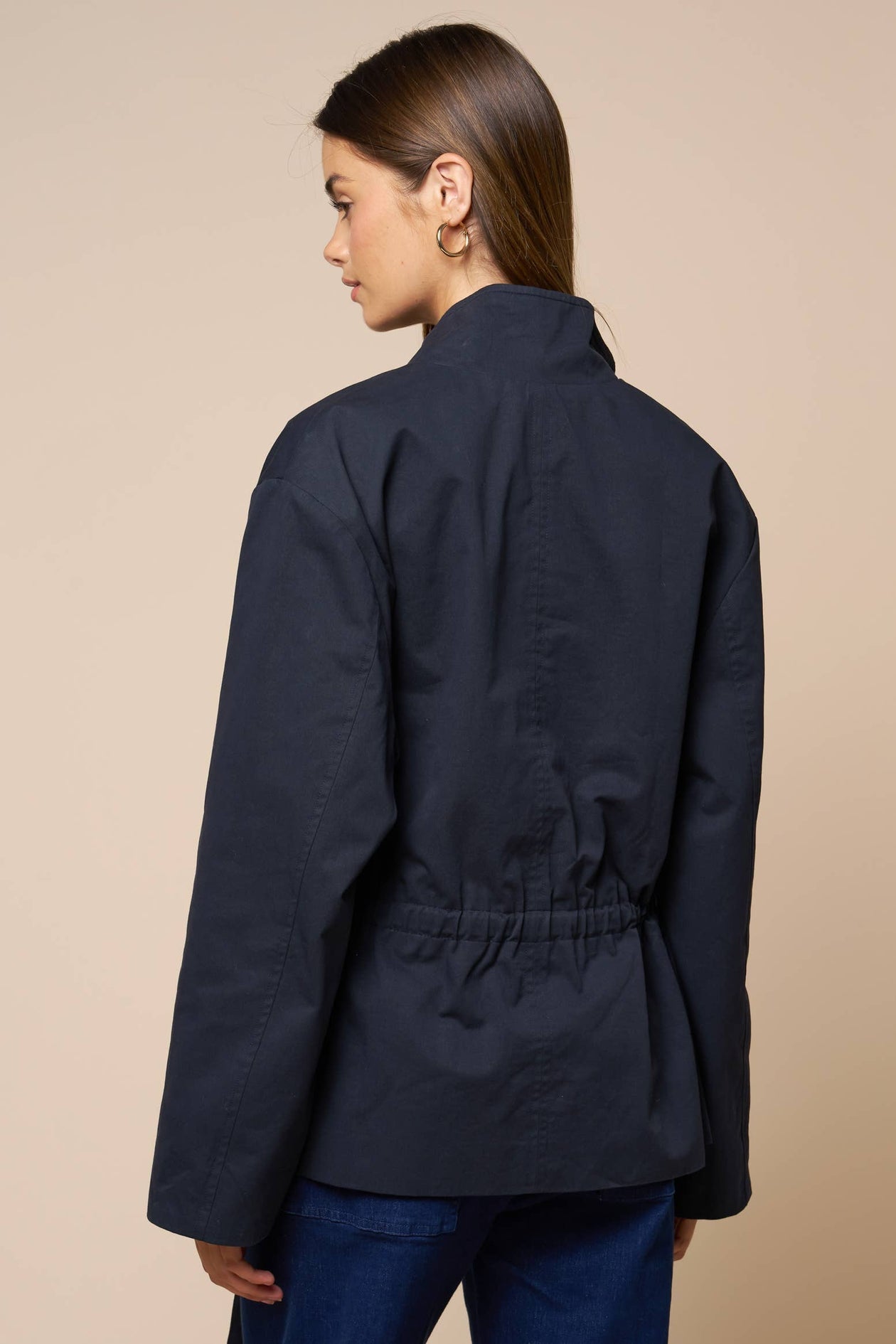 Navy Button Down Jacket