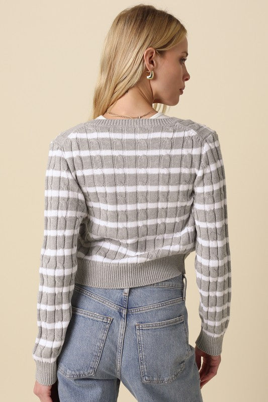 Striped Cardigan Top