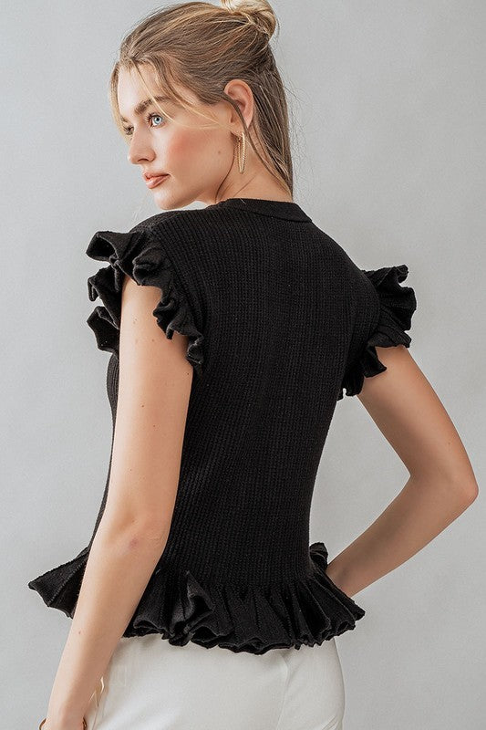 Ruffled Peplum Top