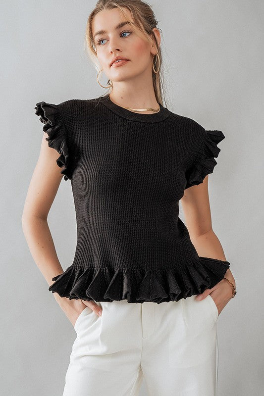 Ruffled Peplum Top