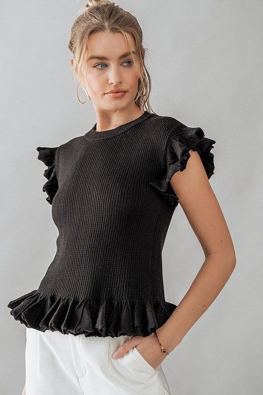 Ruffled Peplum Top