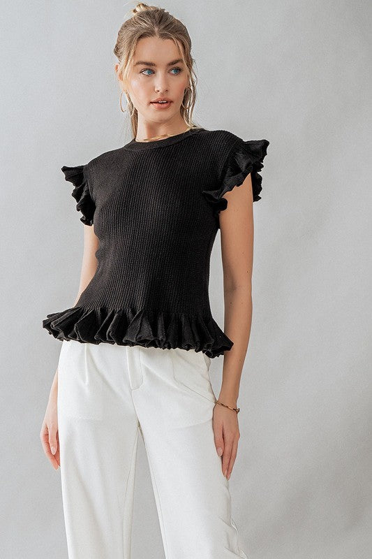 Ruffled Peplum Top