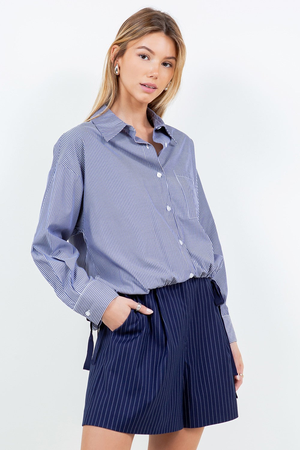 Tie Hem Striped Top