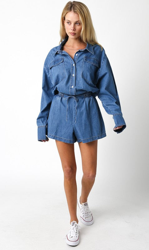 Denim Romper