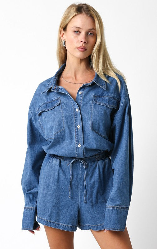 Denim Romper