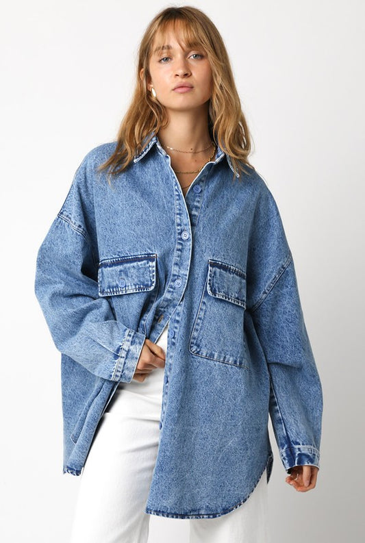 Oversized Denim Top