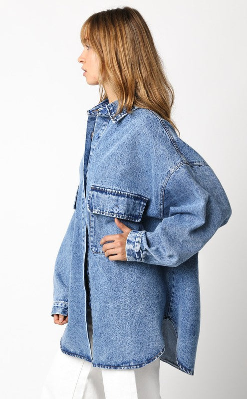 Oversized Denim Top