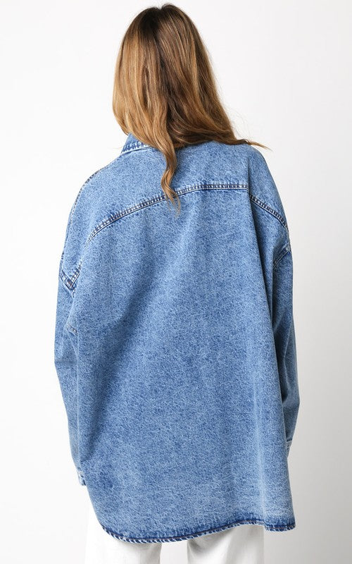 Oversized Denim Top