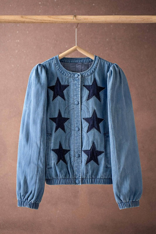 Star Quilted Denim Jacket