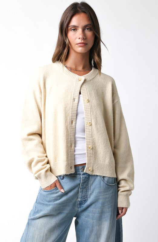 Oatmeal Cardigan Top
