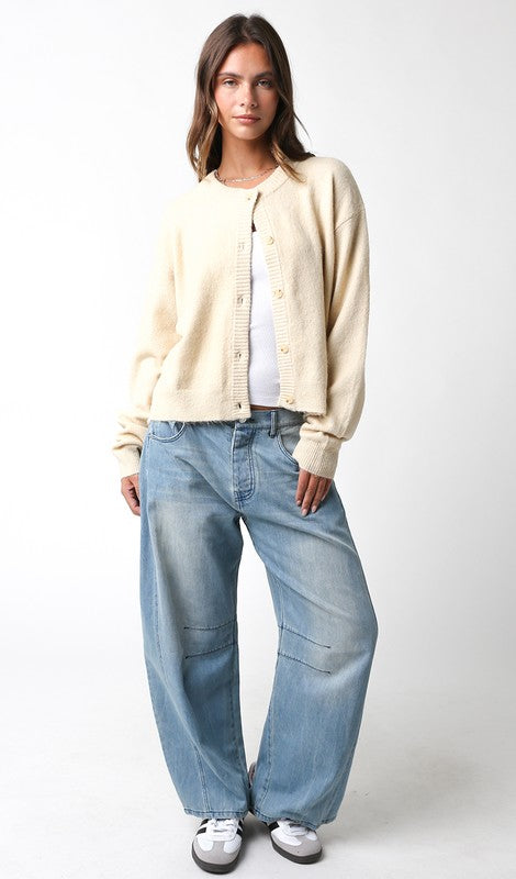 Oatmeal Cardigan Top