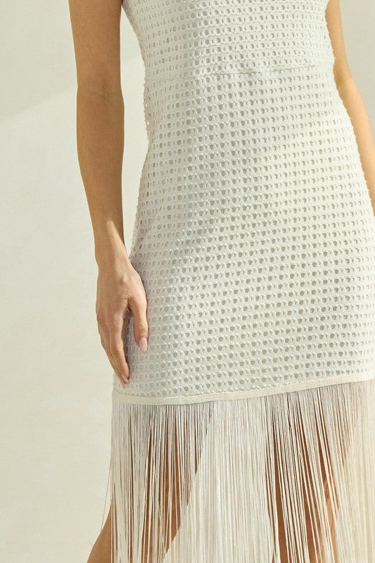 White Fringe Dress
